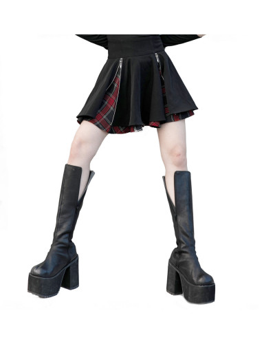 Gothic Skirt with Zipper and Buckles