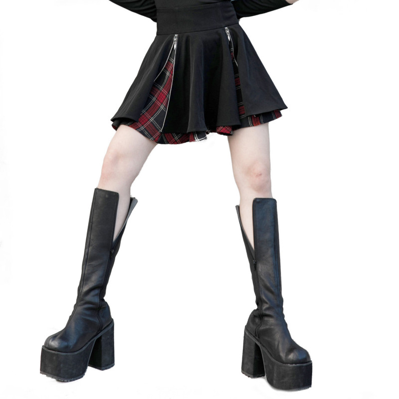 Gothic Skirt with Zipper and Buckles