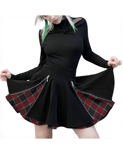 Skirt with Zippers and Tartan