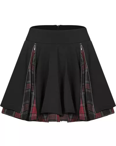 Skirt with Zippers and Tartan from Punk Rave Brand at €51.00