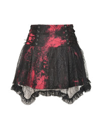 Falda Gótica Roja y Negra