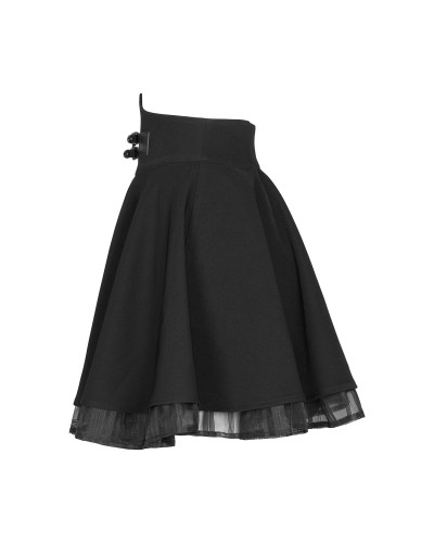 Gothic Mini Skirt with Buckles