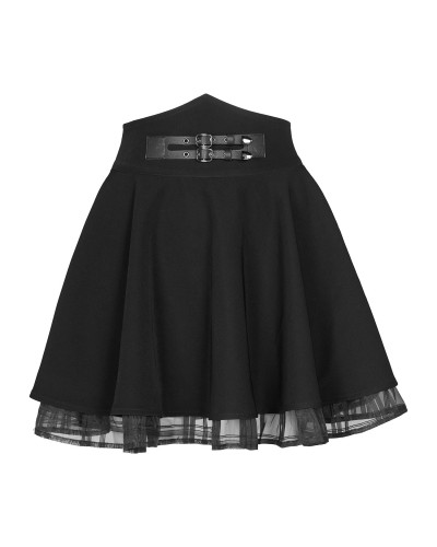 Mini Saia Gótica com Fivelas