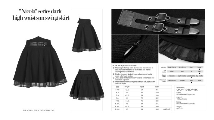 Gothic Minirock mit Schnallen