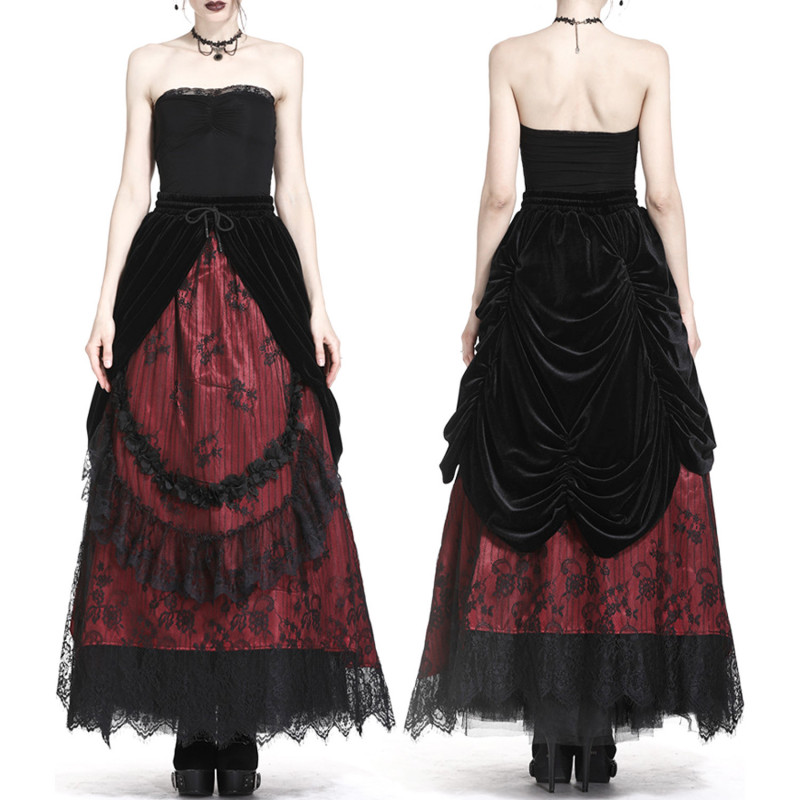 Red Skirt with Velvet