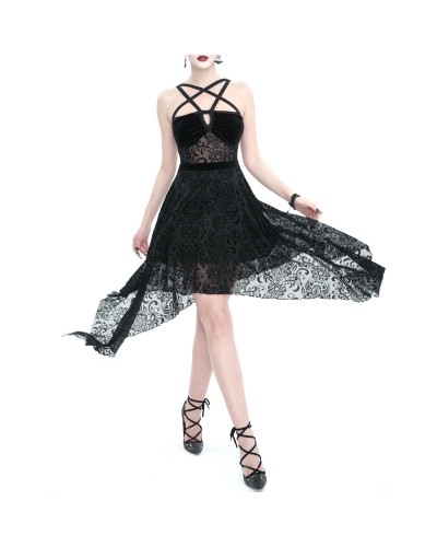 Black Gothic Dress with Straps