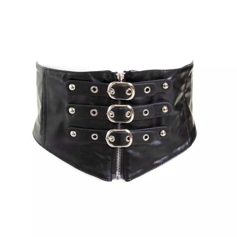 Leather Corset Belt in Black
