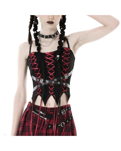 Top Gótico Rojo y Negro