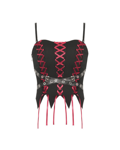 Top Gótico Rojo y Negro