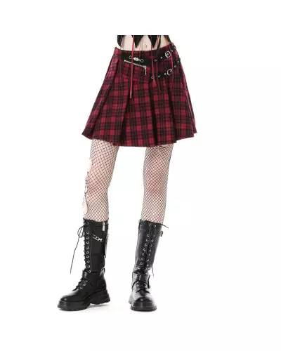 Black and Red Tartan Skirt