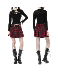 Black and Red Gothic Tartan Skirt