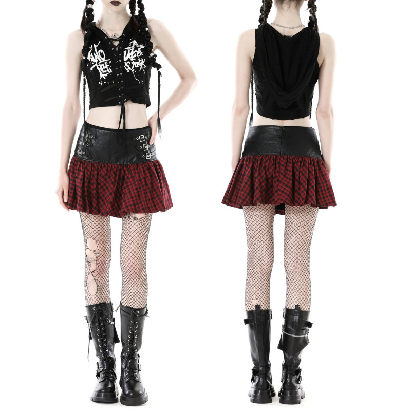 Skirt with Red and Black Tartan