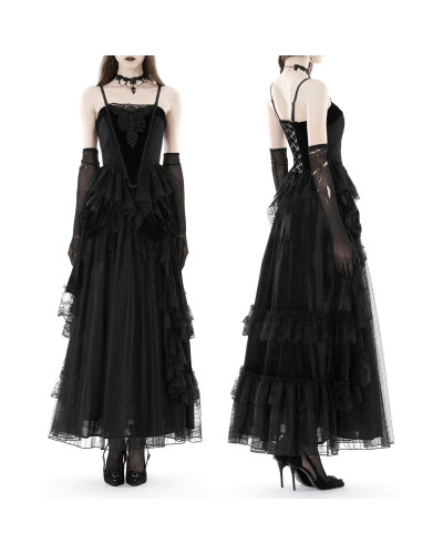Falda Gótica Elegante con Encaje