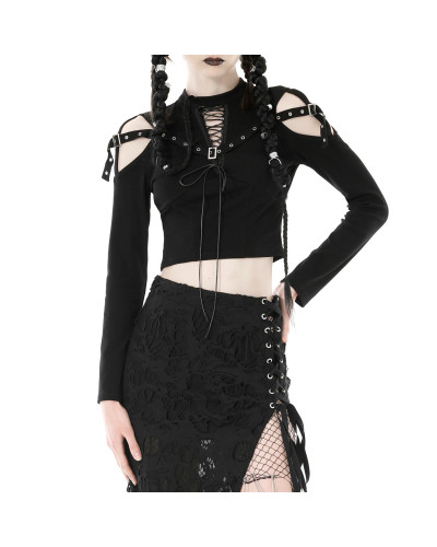 Gothic T-Shirt mit Schnürung