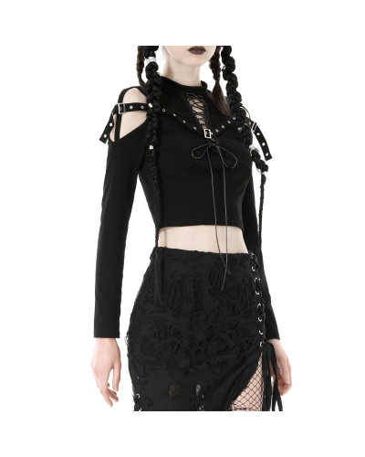 Gothic T-Shirt mit Schnürung