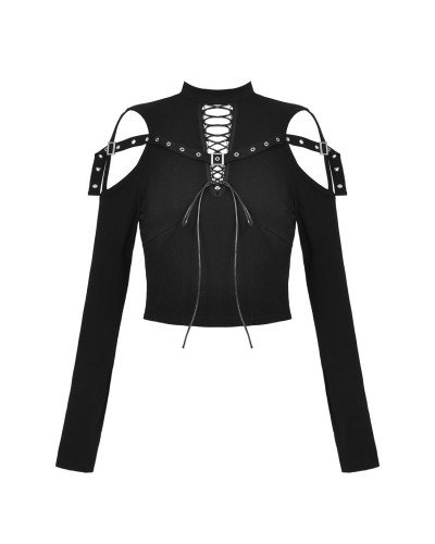 Gothic T-Shirt mit Schnürung