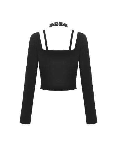 Camiseta Gótica con Hebillas