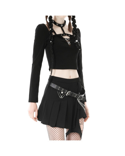 Camiseta Gótica con Hebillas