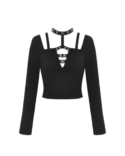 Camiseta Gótica con Hebillas