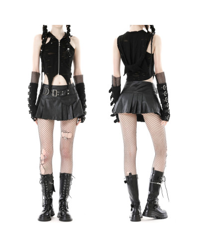 Gothic Top mit Kapuze