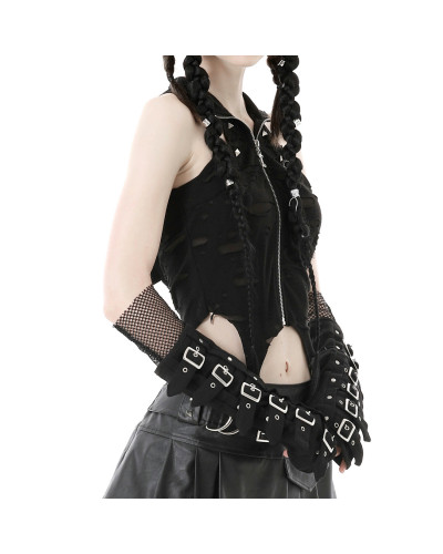 Gothic Top mit Kapuze