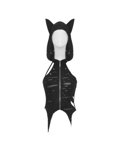 Gothic Top mit Kapuze