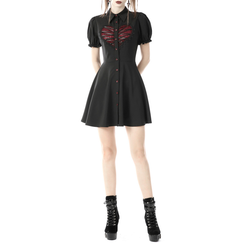 Vestido Gótico Rojo y Negro