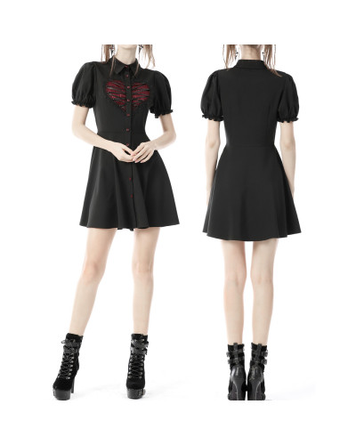 Vestido Gótico Rojo y Negro