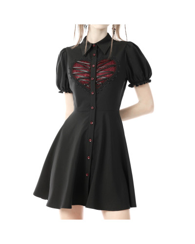 Vestido Gótico Rojo y Negro