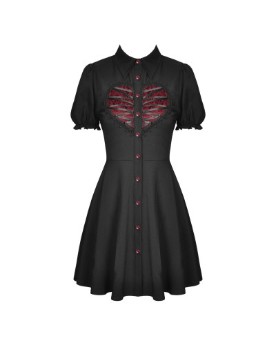 Vestido Gótico Rojo y Negro