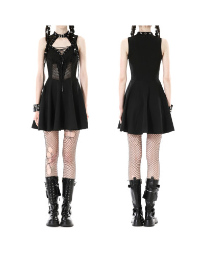 Gothic Kleid mit Netzstoff