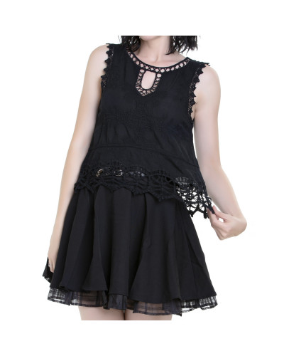 T-Shirt Gothique avec Guipure