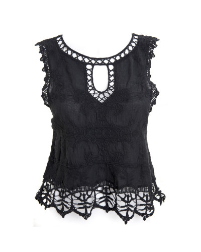 T-Shirt Gothique avec Guipure