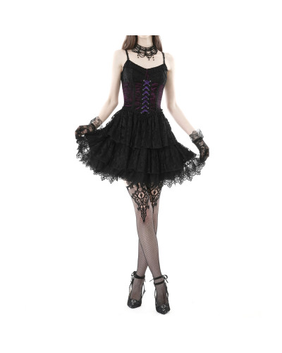 Robe Gothique avec Dentelle et Croisé