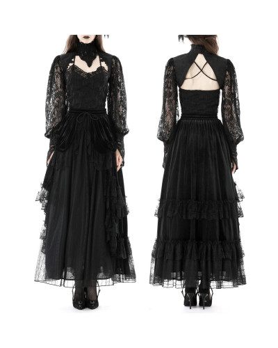 Bolero Gótico con Mangas de Encaje