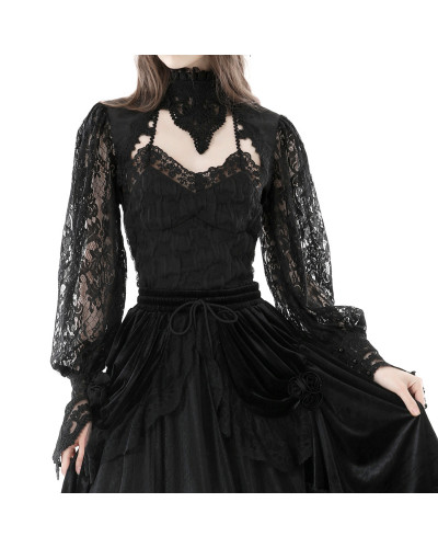 Gothic Bolero with Sleeves Made of Lace