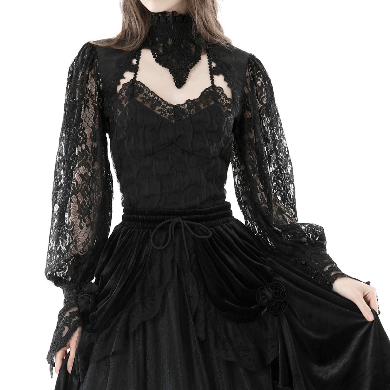 Bolero Gótico con Mangas de Encaje