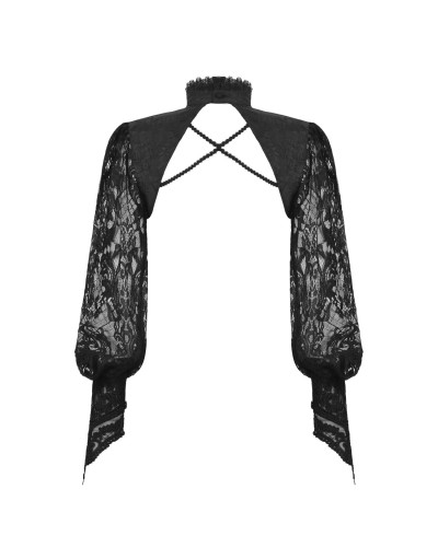 Bolero Gótico com Mangas de Renda