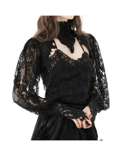 Bolero Gótico con Mangas de Encaje