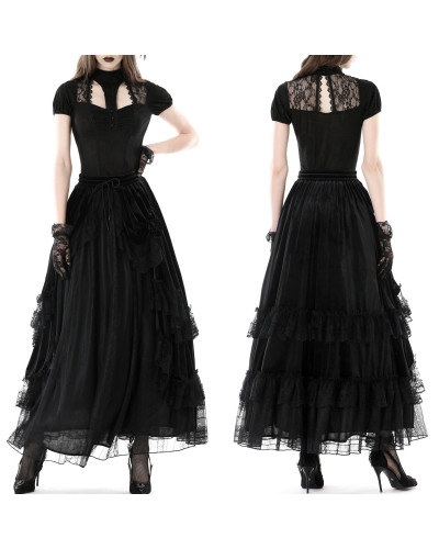 Gothic T-Shirt mit Spitze