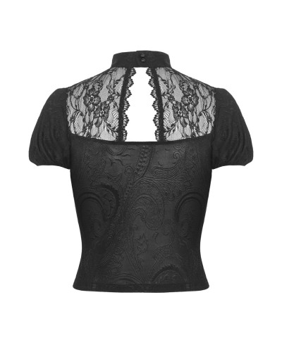 Camiseta Gótica con Encaje