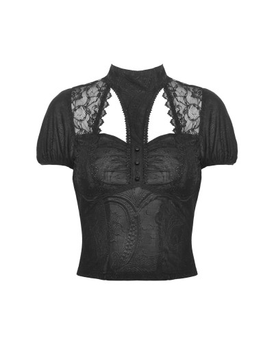 Camiseta Gótica con Encaje