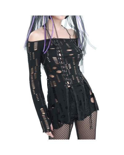 Gothic T-Shirt mit Löchern