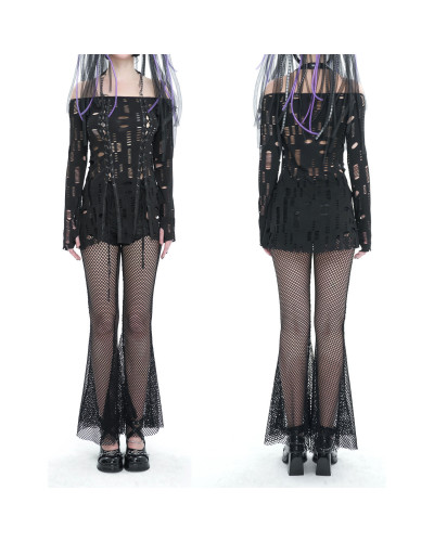 Gothic T-Shirt mit Löchern