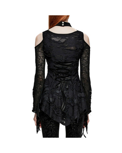 Gothic T-Shirt with Open Shoulders