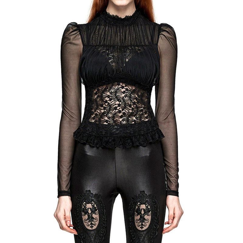 Camiseta Gótica con Encaje