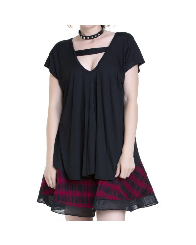 Weites Gothic T-Shirt mit Kurzen Ärmeln