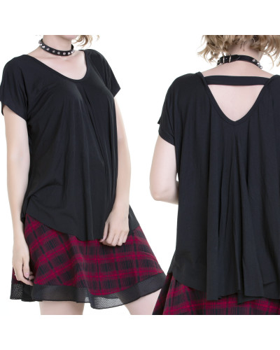Camiseta Gótica Ancha con Mangas Cortas