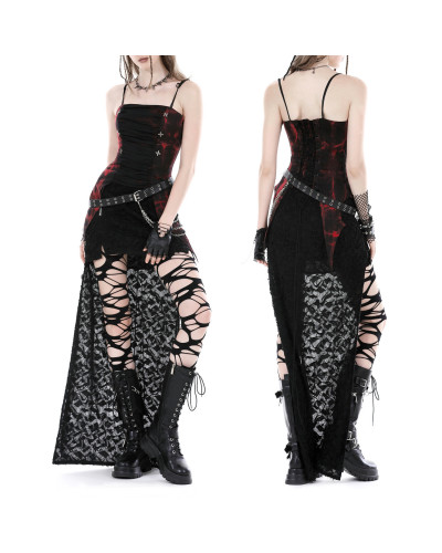 Top Gothique Noir et Rouge