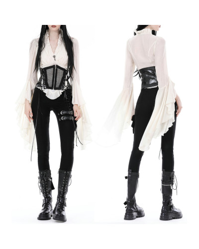 Weiße Steampunk Bluse